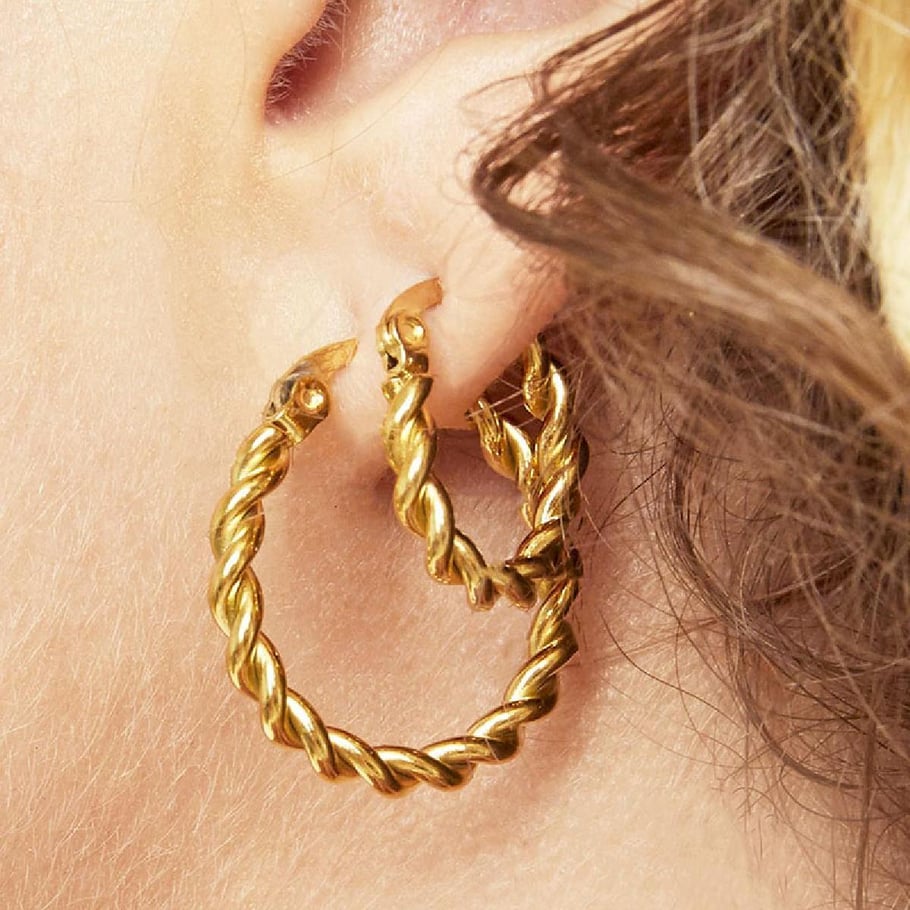 Earrings Hoops Twine 22 mm Picture3